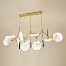 GobekUsa Circular Fan Island Lamp: Modern Acrylic LED Suspension Light with Landscape Print – Perfect for Tearooms