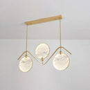 GobekUsa Circular Fan Island Lamp: Modern Acrylic LED Suspension Light with Landscape Print – Perfect for Tearooms
