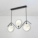 GobekUsa Circular Fan Island Lamp: Modern Acrylic LED Suspension Light with Landscape Print – Perfect for Tearooms