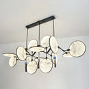 GobekUsa Circular Fan Island Lamp: Modern Acrylic LED Suspension Light with Landscape Print – Perfect for Tearooms