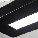 GobekUsa Modern Acrylic LED Island Light Fixture - Black, Suspended - 31.5"/39" Wide