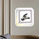 GobekUsa Modern Acrylic LED Sconce: White Wall Lamp with Deer/Feather Pattern - Perfect for Living Room