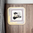 GobekUsa Modern Acrylic LED Sconce: White Wall Lamp with Deer/Feather Pattern - Perfect for Living Room