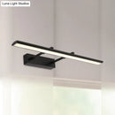 GobekUsa Modern Acrylic LED Vanity Lighting Fixture in Black/Chrome, 15"/19" Wide