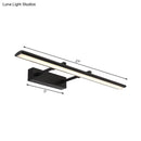 GobekUsa Modern Acrylic LED Vanity Lighting Fixture in Black/Chrome, 15"/19" Wide
