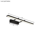 GobekUsa Modern Acrylic LED Vanity Lighting Fixture in Black/Chrome, 15"/19" Wide