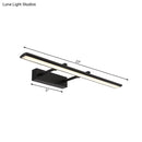 GobekUsa Modern Acrylic LED Vanity Lighting Fixture in Black/Chrome, 15"/19" Wide