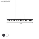 GobekUsa Modern Acrylic Piano Key Chandelier Lamp Fixture Kids LED Ceiling Light - White/Black, White/Warm Light