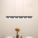 GobekUsa Modern Acrylic Piano Key Chandelier Lamp Fixture Kids LED Ceiling Light - White/Black, White/Warm Light