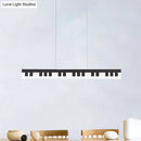 GobekUsa Modern Acrylic Piano Key Chandelier Lamp Fixture Kids LED Ceiling Light - White/Black, White/Warm Light
