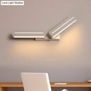 GobekUsa Modern Acrylic Rectangle Wall Mounted Light for Bedroom - Black/White Sconce Light