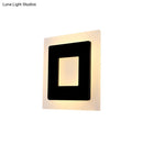 GobekUsa Modern Acrylic Square Sconce Light - LED Black Wall Mount Lamp in White/Warm Light