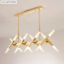 GobekUsa Modern Acrylic Tube Island Pendant Light - 16/20 Lights - Black/White/Gold - Dining Room Ceiling Lighting