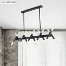 GobekUsa Modern Acrylic Tube Island Pendant Light - 16/20 Lights - Black/White/Gold - Dining Room Ceiling Lighting