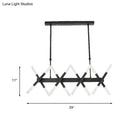 GobekUsa Modern Acrylic Tube Island Pendant Light - 16/20 Lights - Black/White/Gold - Dining Room Ceiling Lighting