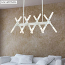 GobekUsa Modern Acrylic Tube Island Pendant Light - 16/20 Lights - Black/White/Gold - Dining Room Ceiling Lighting