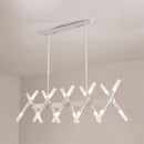 GobekUsa Modern Acrylic Tube Island Pendant Light - 16/20 Lights - Black/White/Gold - Dining Room Ceiling Lighting