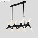 GobekUsa Modern Acrylic Tube Island Pendant Light - 16/20 Lights - Black/White/Gold - Dining Room Ceiling Lighting