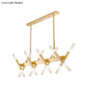 GobekUsa Modern Acrylic Tube Island Pendant Light - 16/20 Lights - Black/White/Gold - Dining Room Ceiling Lighting