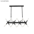 GobekUsa Modern Acrylic Tube Island Pendant Light - 16/20 Lights - Black/White/Gold - Dining Room Ceiling Lighting