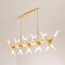 GobekUsa Modern Acrylic Tube Island Pendant Light - 16/20 Lights - Black/White/Gold - Dining Room Ceiling Lighting