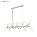 GobekUsa Modern Acrylic Tube Island Pendant Light - 16/20 Lights - Black/White/Gold - Dining Room Ceiling Lighting