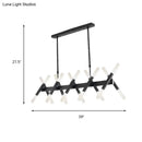 GobekUsa Modern Acrylic Tube Island Pendant Light - 16/20 Lights - Black/White/Gold - Dining Room Ceiling Lighting