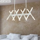 GobekUsa Modern Acrylic Tube Island Pendant Light - 16/20 Lights - Black/White/Gold - Dining Room Ceiling Lighting