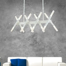 GobekUsa Modern Acrylic Tube Island Pendant Light - 16/20 Lights - Black/White/Gold - Dining Room Ceiling Lighting