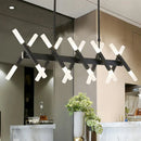 GobekUsa Modern Acrylic Tube Island Pendant Light - 16/20 Lights - Black/White/Gold - Dining Room Ceiling Lighting