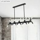GobekUsa Modern Acrylic Tube Island Pendant Light - 16/20 Lights - Black/White/Gold - Dining Room Ceiling Lighting