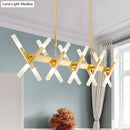 GobekUsa Modern Acrylic Tube Island Pendant Light - 16/20 Lights - Black/White/Gold - Dining Room Ceiling Lighting