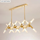 GobekUsa Modern Acrylic Tube Island Pendant Light - 16/20 Lights - Black/White/Gold - Dining Room Ceiling Lighting
