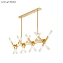 GobekUsa Modern Acrylic Tube Island Pendant Light - 16/20 Lights - Black/White/Gold - Dining Room Ceiling Lighting
