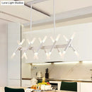 GobekUsa Modern Acrylic Tube Island Pendant Light - 16/20 Lights - Black/White/Gold - Dining Room Ceiling Lighting
