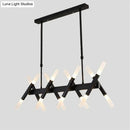 GobekUsa Modern Acrylic Tube Island Pendant Light - 16/20 Lights - Black/White/Gold - Dining Room Ceiling Lighting