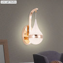 GobekUsa Modern Acrylic Waterdrop Wall Light with LED, Gold Backplate - Sconce Lamp