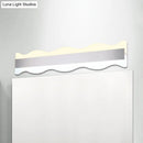GobekUsa Modern Acrylic Wave Vanity Lighting - LED 16"/20" Wide White Sconce Light Fixture - White/Warm Light