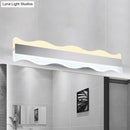 GobekUsa Modern Acrylic Wave Vanity Lighting - LED 16"/20" Wide White Sconce Light Fixture - White/Warm Light
