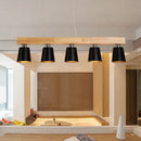 GobekUsa Modern Adjustable Cone Pendant Lamp - 3/5-Light Island Drop Light in Black/White