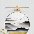 GobekUsa Modern Adjustable LED Wall Lamp with Metal Mirror Cabinet and Linear Acrylic Shade