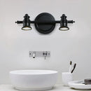 GobekUsa Adjustable Black Wall Light Fixture with 2 Arms and Simplicity 2-Head Design - Ideal for Bathroom Vanity Lighting