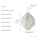 GobekUsa Aeolian Bells Shell Chandelier for Mediterranean Living Room, Shop, Bar, and Restaurant