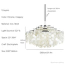 GobekUsa Aeolian Bells Shell Chandelier for Mediterranean Living Room, Shop, Bar, and Restaurant