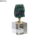 GobekUsa Crystal Base Ornaments: Agate/Fluorite Artwork, Modern Crafts Room Decor