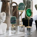 GobekUsa Crystal Base Ornaments: Agate/Fluorite Artwork, Modern Crafts Room Decor