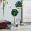 GobekUsa Crystal Base Ornaments: Agate/Fluorite Artwork, Modern Crafts Room Decor
