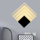 GobekUsa Square LED Wall Sconce - 5.5/8" Width, Acrylic Light, Aged Silver/Black Finish