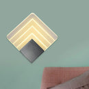 GobekUsa Square LED Wall Sconce - 5.5/8" Width, Acrylic Light, Aged Silver/Black Finish