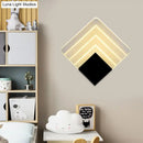 GobekUsa Square LED Wall Sconce - 5.5/8" Width, Acrylic Light, Aged Silver/Black Finish